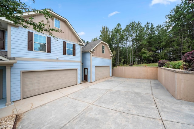 view of home's exterior featuring a garage