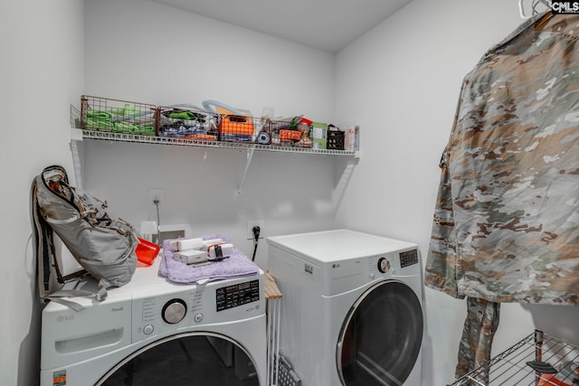 washroom featuring separate washer and dryer