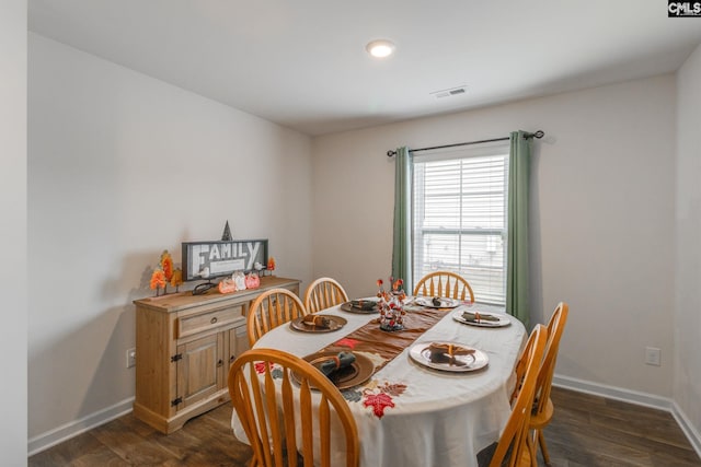 dining room featuring dark hardwood / wood-style floors