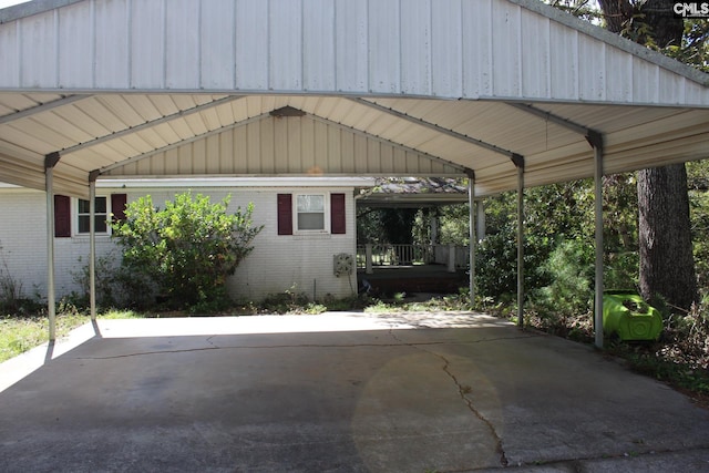 view of car parking featuring a carport