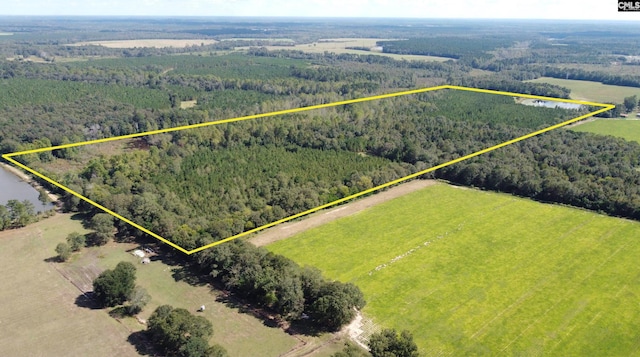 aerial view with a rural view