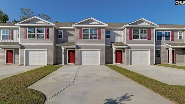 view of property with a garage