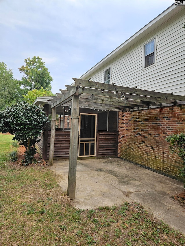 view of patio with a pergola