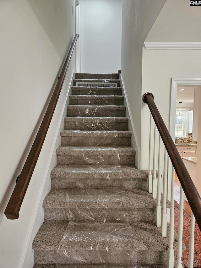 stairs with ornamental molding