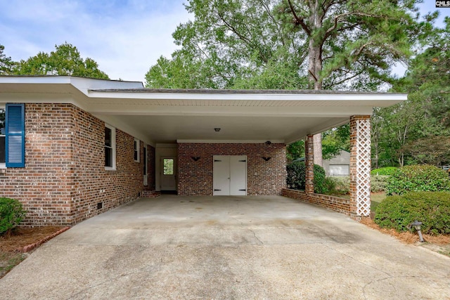 view of car parking featuring a carport