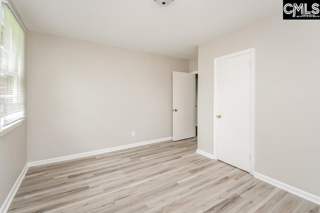 empty room featuring light hardwood / wood-style flooring