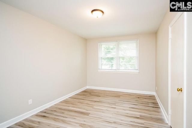 empty room featuring light wood-type flooring