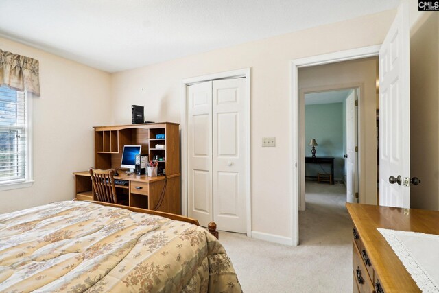 886 Polson Rd, Camden, SC 29020 - bedroom with light colored carpet, baseboards, and a closet
