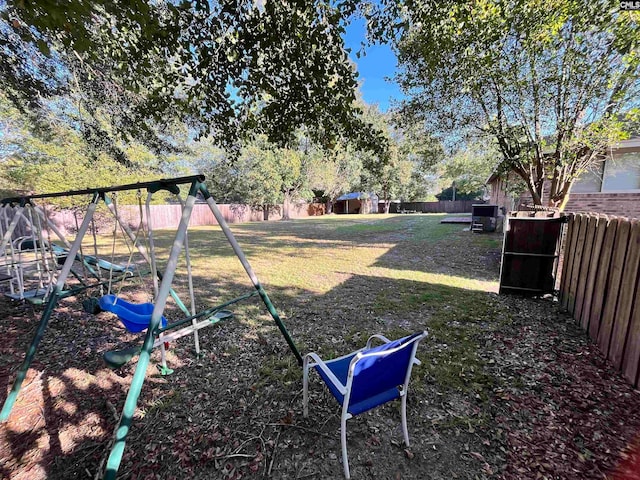 view of yard with a playground