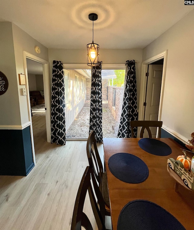 dining room featuring light hardwood / wood-style floors