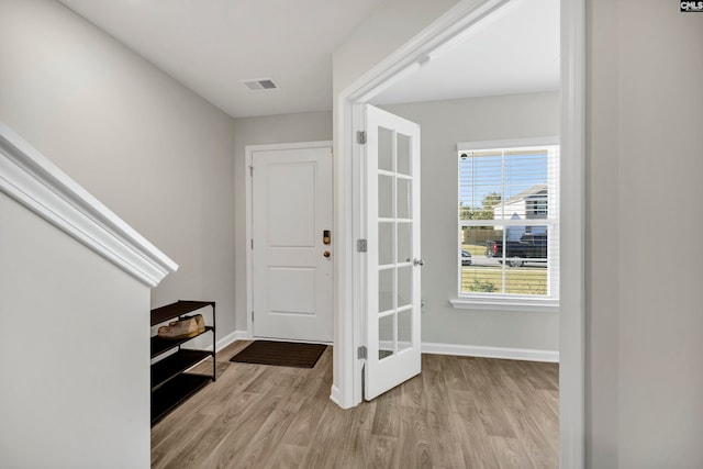 entryway featuring light hardwood / wood-style flooring