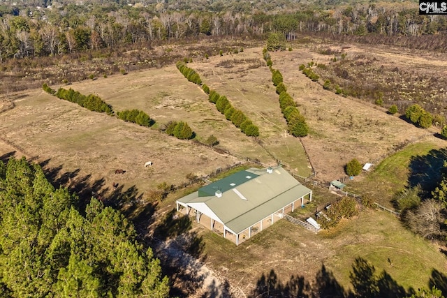 bird's eye view with a rural view