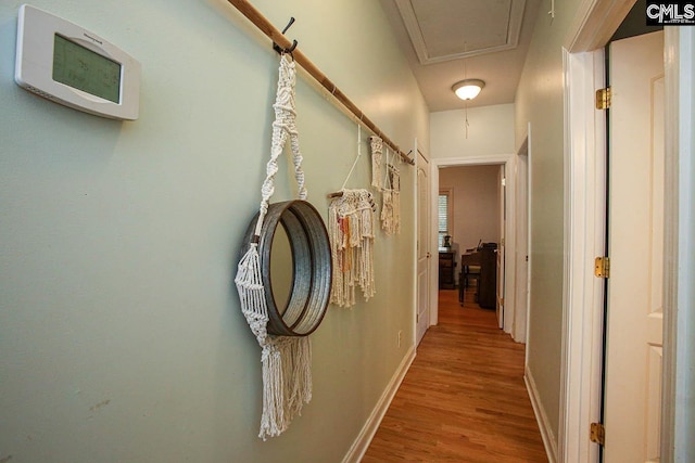 hall featuring light hardwood / wood-style floors