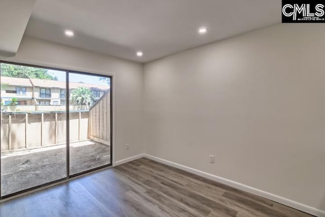 empty room featuring wood-type flooring