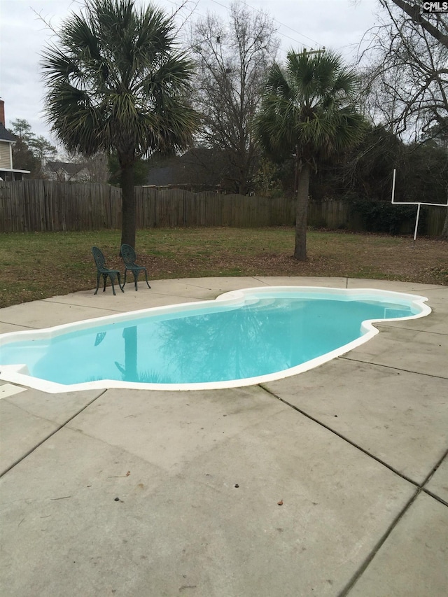 view of pool featuring a patio