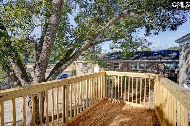 view of wooden deck