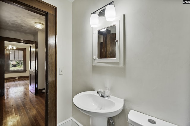 6560 Voorhees Rd, Denmark, SC 29042 - bathroom featuring wood finished floors and crown molding
