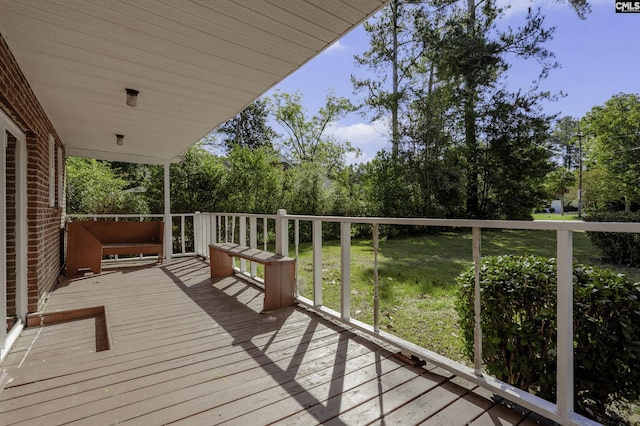 6560 Voorhees Rd, Denmark, SC 29042 - wooden deck featuring view of wooded area
