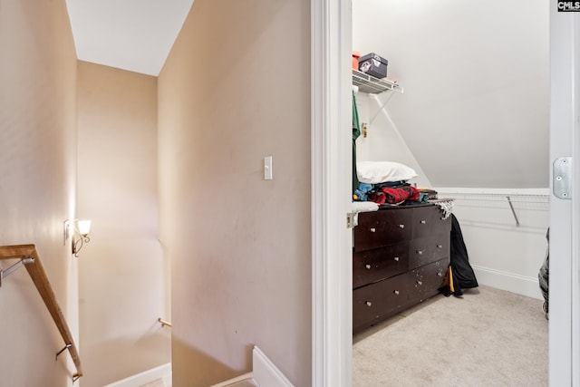 interior space featuring vaulted ceiling