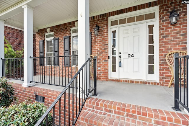 property entrance with a porch