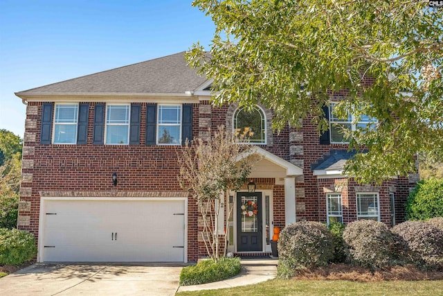 view of front of house with a garage