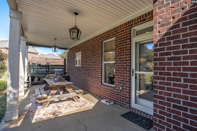 view of patio / terrace with a porch