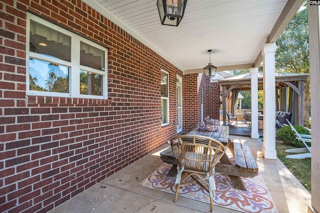 view of patio / terrace featuring a gazebo