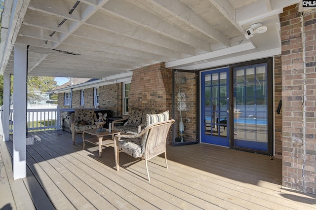 view of wooden deck