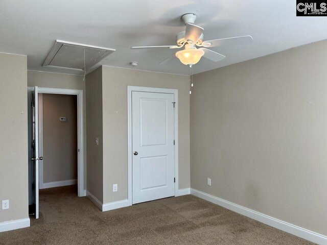 60 Fork Branch Ct, Irmo, SC 29063 - unfurnished bedroom featuring attic access, baseboards, and carpet flooring