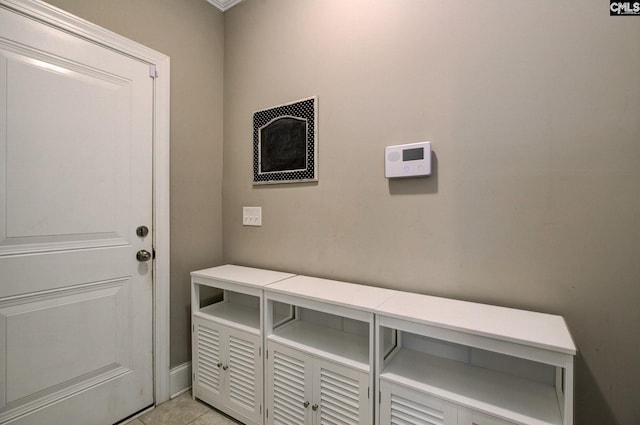 mudroom featuring light tile patterned floors