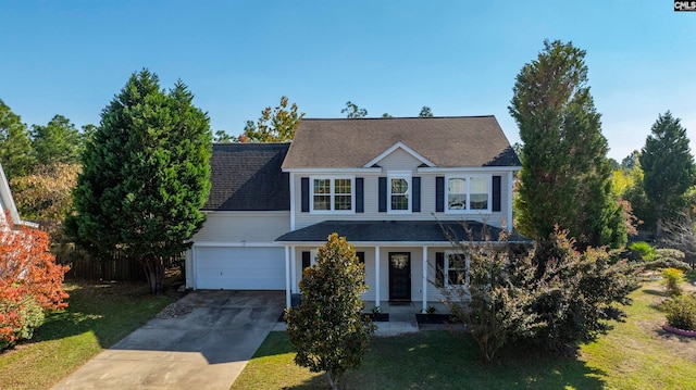 view of property with a front lawn