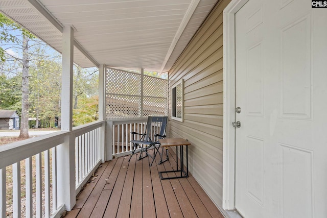 wooden deck with a porch