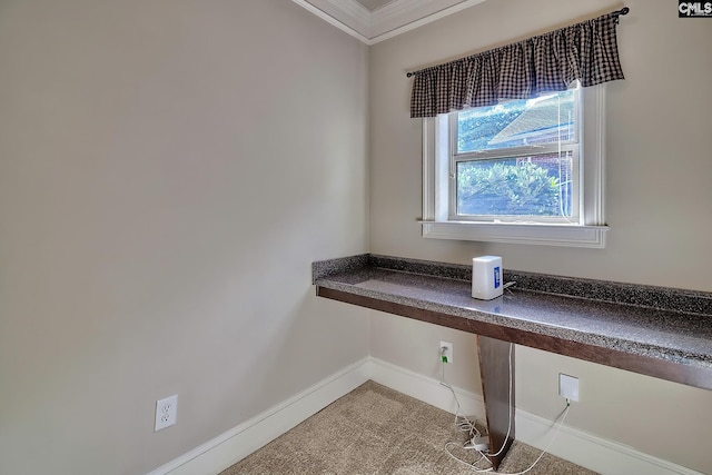 interior space with ornamental molding