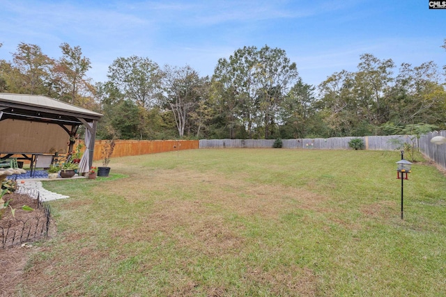 view of yard featuring a gazebo