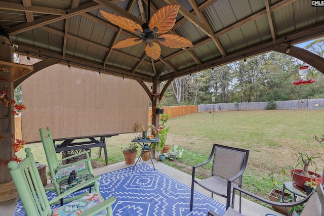 view of patio / terrace featuring a gazebo