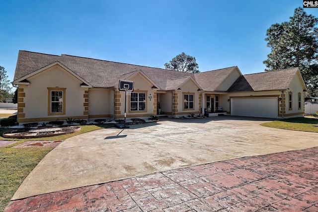 view of front facade with a garage