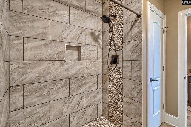 224 Robin Hood Rd, Elgin, SC 29045 - half bath featuring vanity, baseboards, tile patterned flooring, and toilet