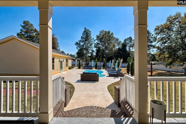 224 Robin Hood Rd, Elgin, SC 29045 - balcony featuring ceiling fan and an outdoor living space