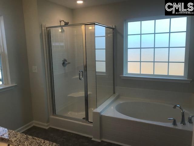 bathroom with a wealth of natural light and separate shower and tub