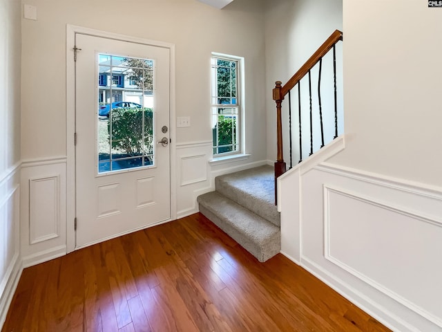 entryway featuring dark hardwood / wood-style floors