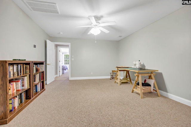 4 High Park Ct, Elgin, SC 29045 - office with light colored carpet, baseboards, and a ceiling fan