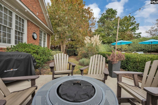4 High Park Ct, Elgin, SC 29045 - view of patio / terrace with an outdoor fire pit and a grill