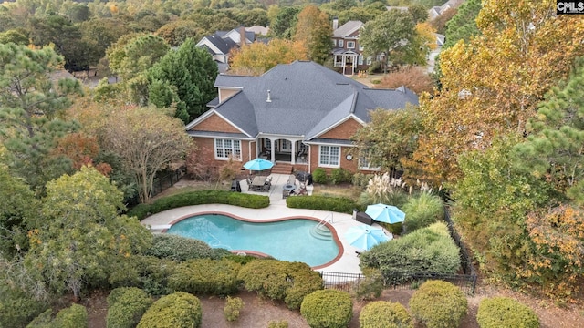 4 High Park Ct, Elgin, SC 29045 - aerial view of property and surrounding area with a pool