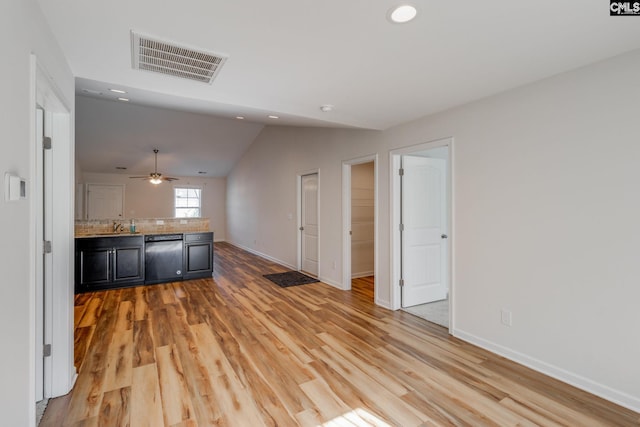 410 Pitchling Dr, Columbia, SC 29223 - interior space featuring visible vents, recessed lighting, baseboards, and vaulted ceiling