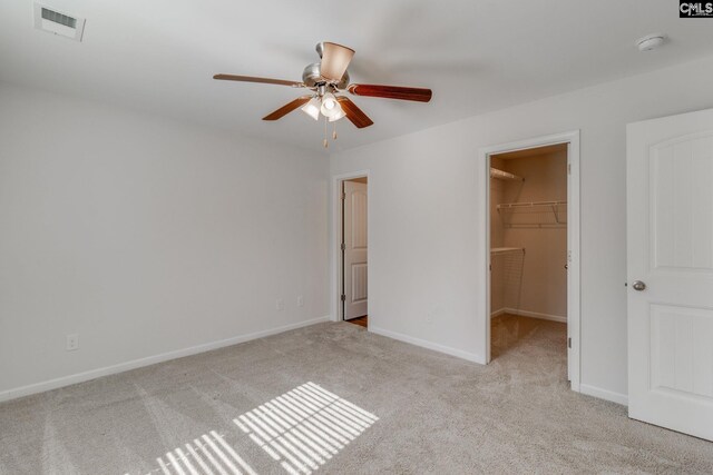 410 Pitchling Dr, Columbia, SC 29223 - unfurnished bedroom with carpet, baseboards, a spacious closet, visible vents, and a closet