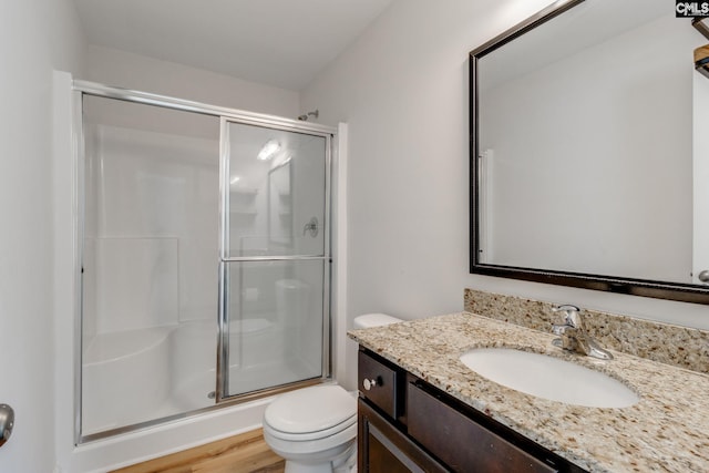 410 Pitchling Dr, Columbia, SC 29223 - bathroom with vanity, a shower stall, and toilet