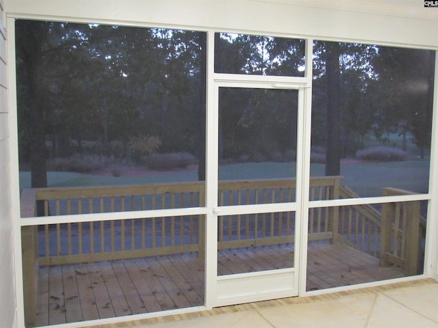 view of unfurnished sunroom