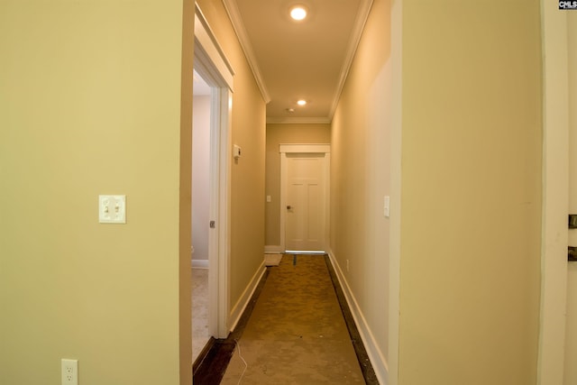 corridor with ornamental molding