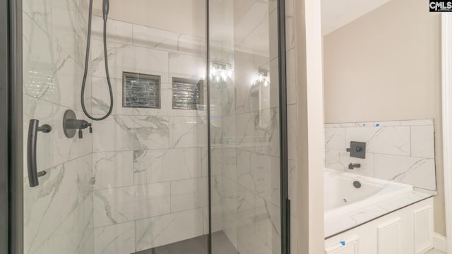 101 Dinkins Place Rd, Blythewood, SC 29130 - full bath featuring a marble finish shower and a tub with jets