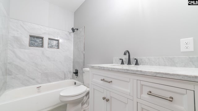 101 Dinkins Place Rd, Blythewood, SC 29130 - full bathroom featuring toilet, vanity, and washtub / shower combination